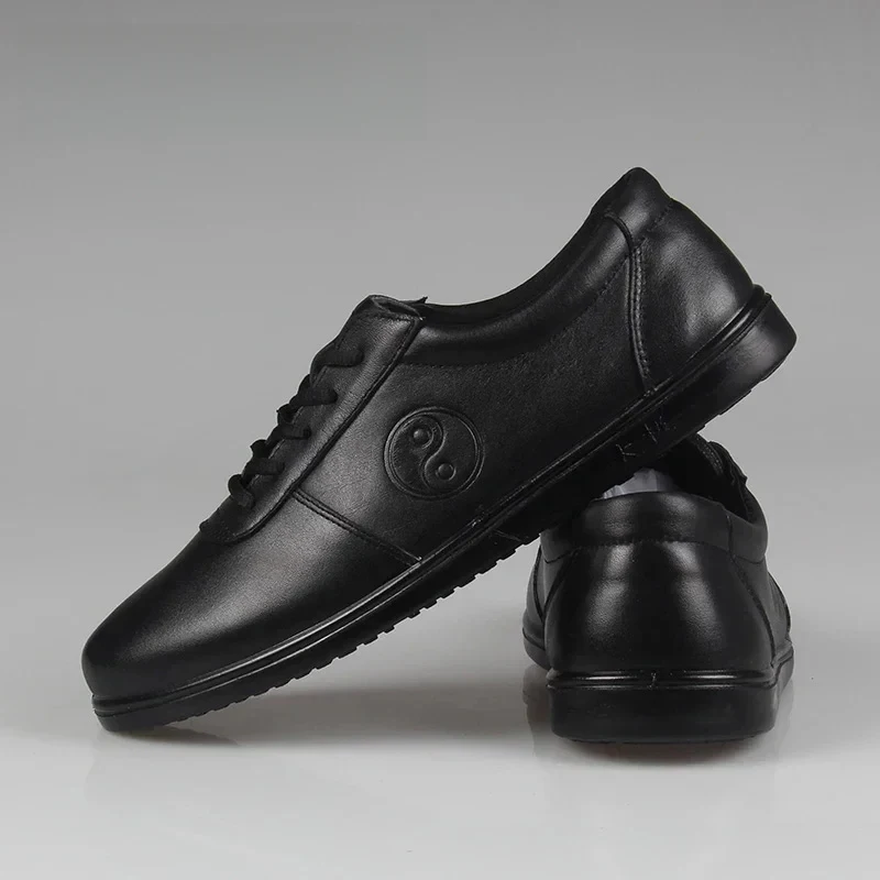 Genuine Leather Kung Fu Tai Chi Shoes Martial Art Shoes Sport Sneakers Cowhide Leather Unisex Free Flexible Men Women 2025