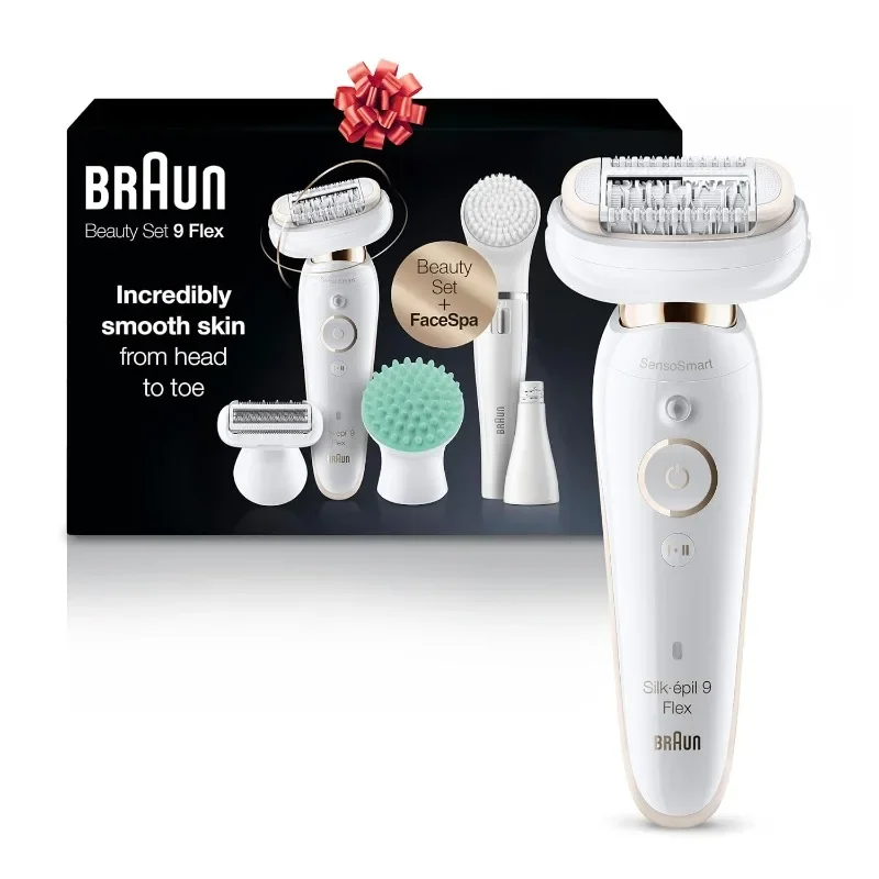 Braun Epilator Silk-épil 9 Flex 9-300 Beauty Set, Facial Hair Removal for Women, Hair Removal Device, Shaver & Trimmer