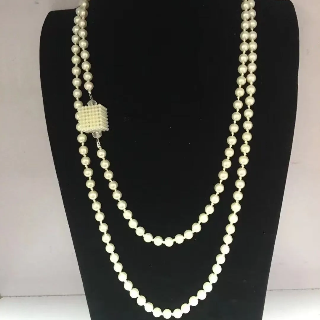 

Длинный универсальный жемчужный свитер-цепочка, ожерелье, женское платье с подвеской и бахромой, аксессуары с подвеской