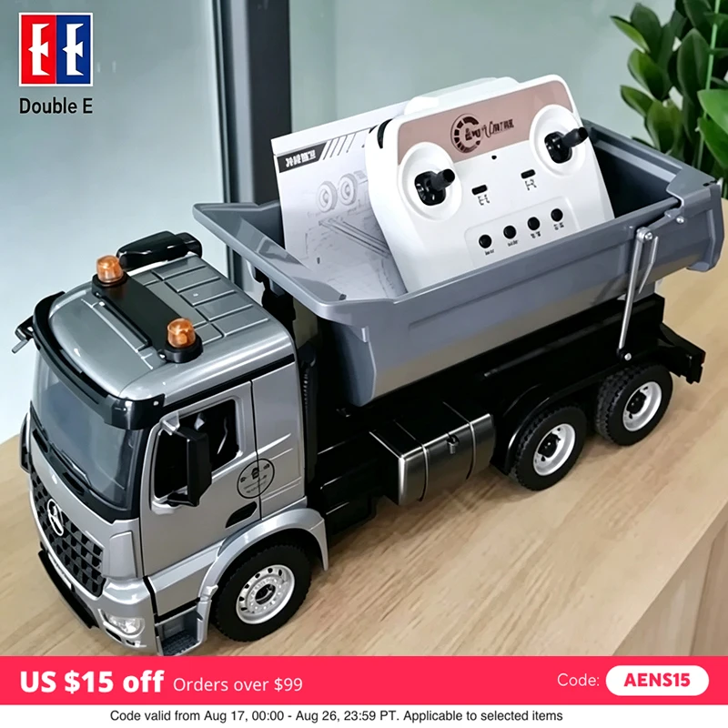 DoubleE 1:20 6Ch Rc Car Remote Control Truck Rc Dump Trucks Electric Model Simulation Engineering Vehicles E590 Kids Boys Gift