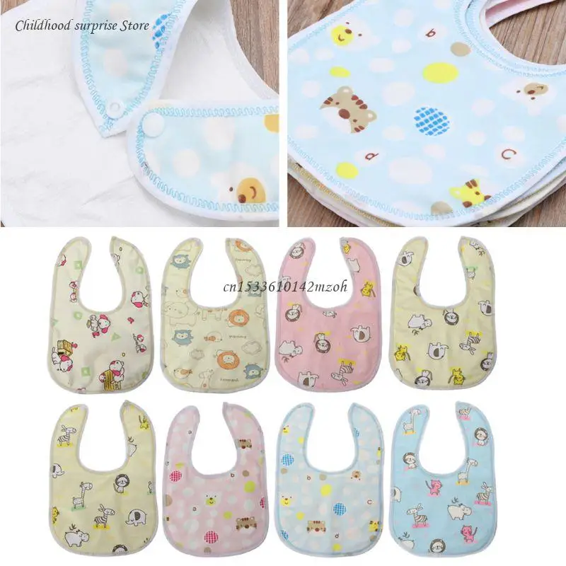 Baby Feeding Bibs Kid Cotton Towel Newborn Bandana Saliva for Triangle Dribble Infant Scarf Cotton Button Dropship