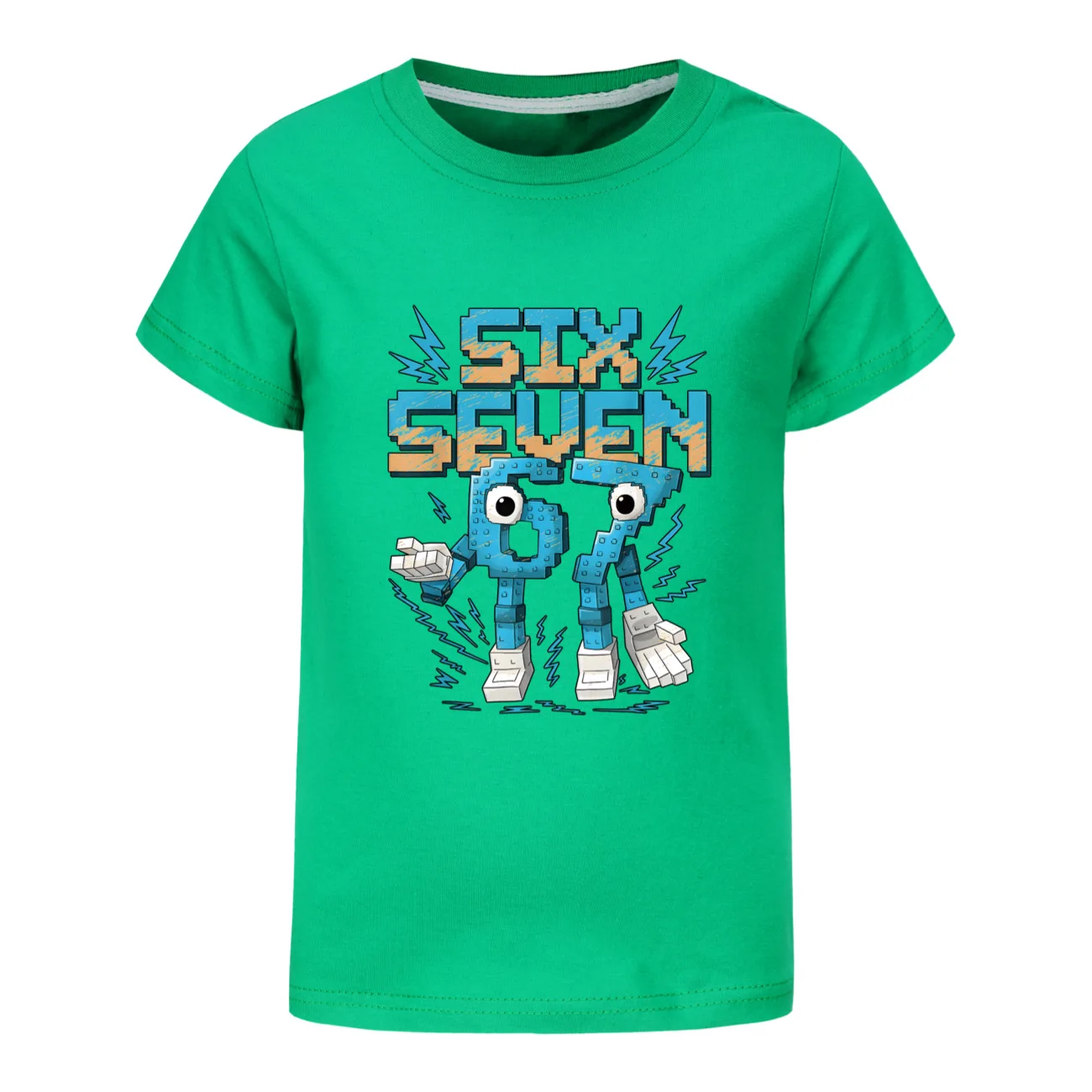 جديد ستة سبعة مضحك Brainrot ميمي الاطفال ملابس الصيف الفتيان الفتيات تي شيرت القطن موضة تي شيرتات قصيرة الاكمام س الرقبة قصيرة الأكمام #4