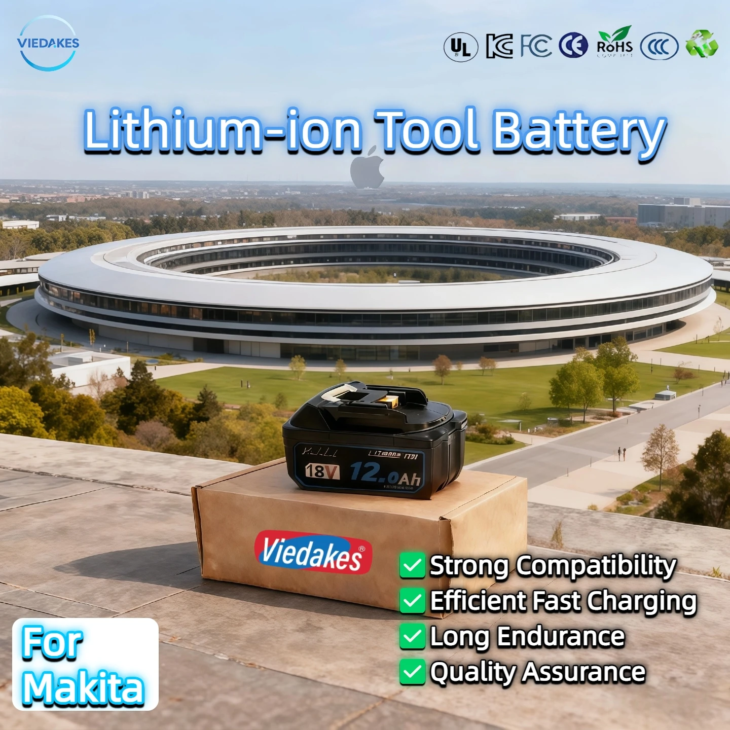 

Original for Makita 18V battery 12.0AH rechargeable battery charger BL1840 BL1830B BL1830B power tool battery