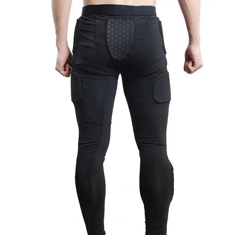 Damping Men's Safety Anti-Collision Pants Basketball Training Tights Leggings Knee Pads Protector Sports Compression Trousers