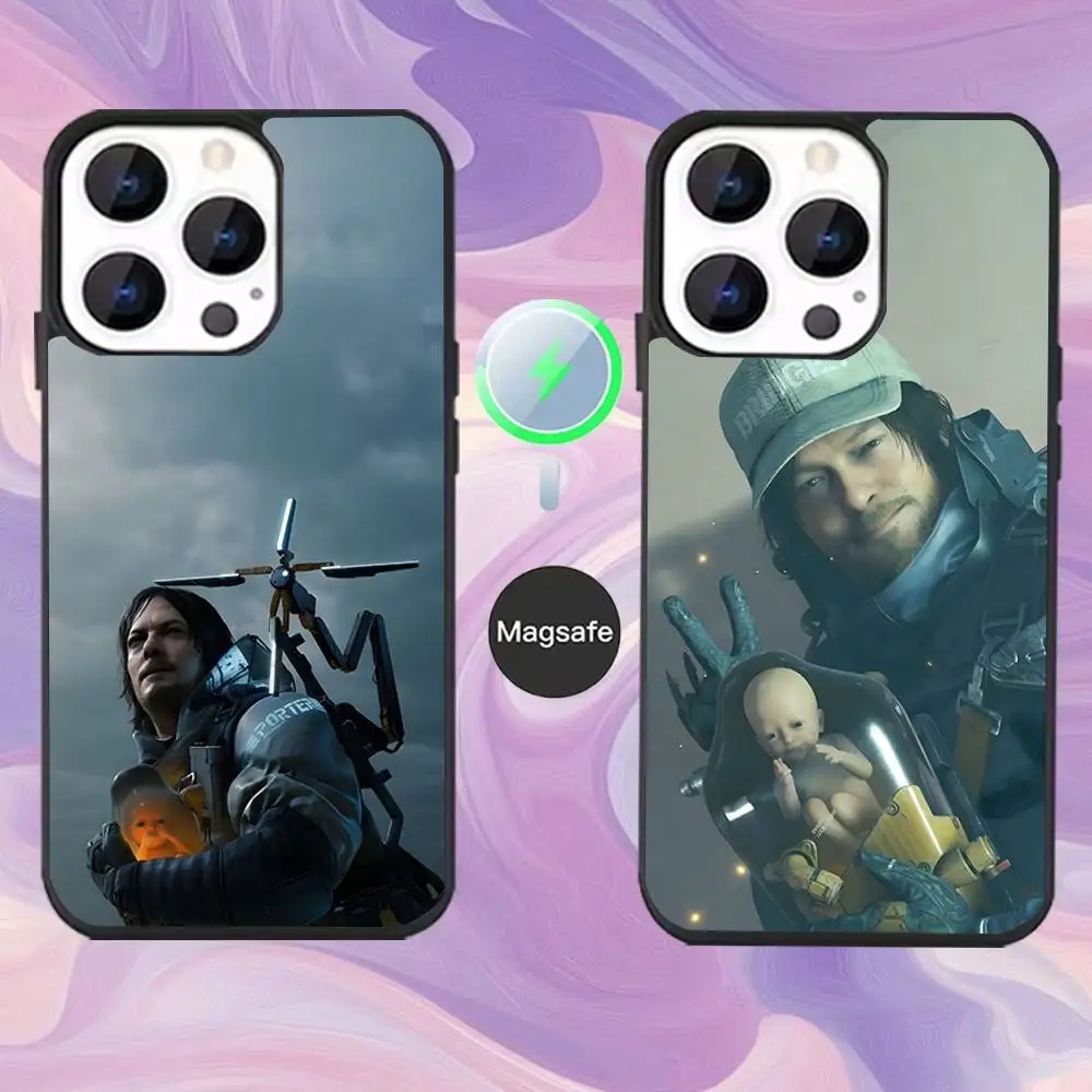 

Чехол для телефона Game D-Death S-Stranding для iPhone 16,15,14,13,12,11, Pro, Max, Plus, Mini, Magsafe, Магнитный чехол для беспроводной зарядки