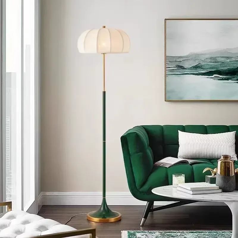 

European Retro Table Lamp Bauhaus Medieval Europe Metal Base fabric lampshade Decorative bedroom living room desk floor light