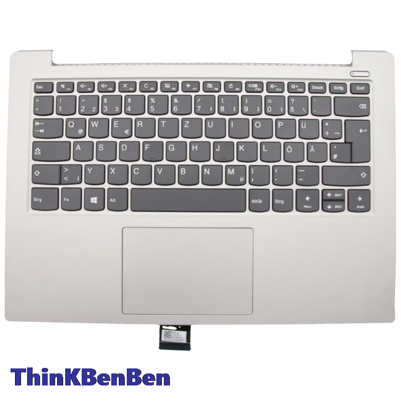 Funda superior DE teclado gris platino alemán, cubierta DE reposamanos para Lenovo Ideapad S340 14 14IML 14IWL 14API 14IIL 5CB0S18418