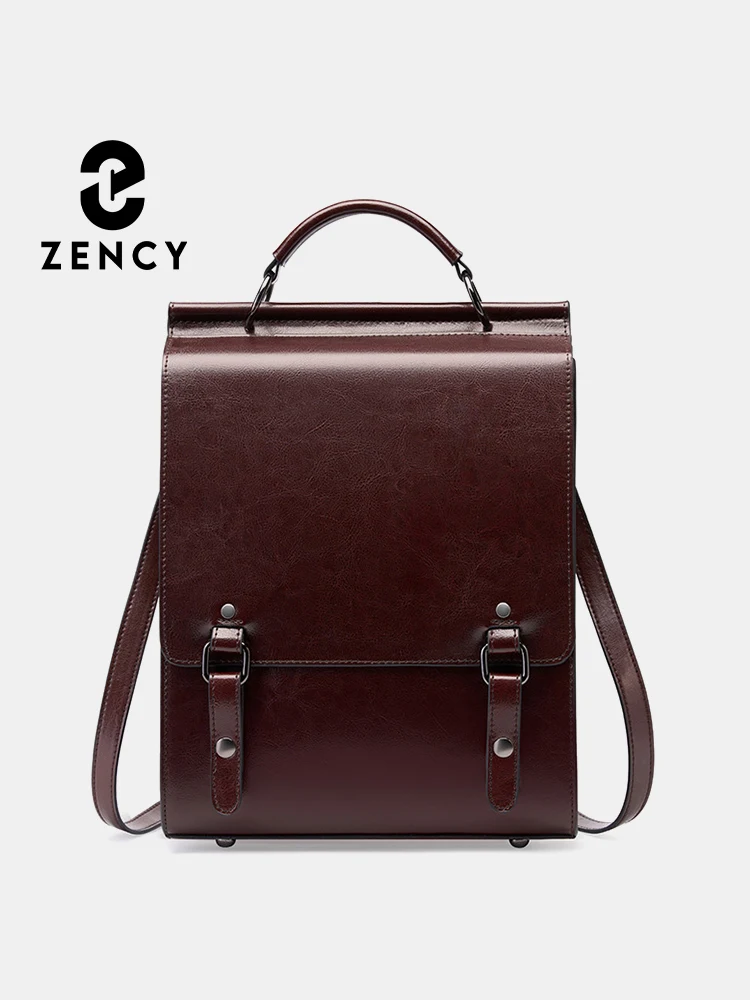 Zency 2024 Female Fashion Backpack Retro England Style Student Satchel Laptop Rucksack Women A4 Shoulder Bag School Bags Office