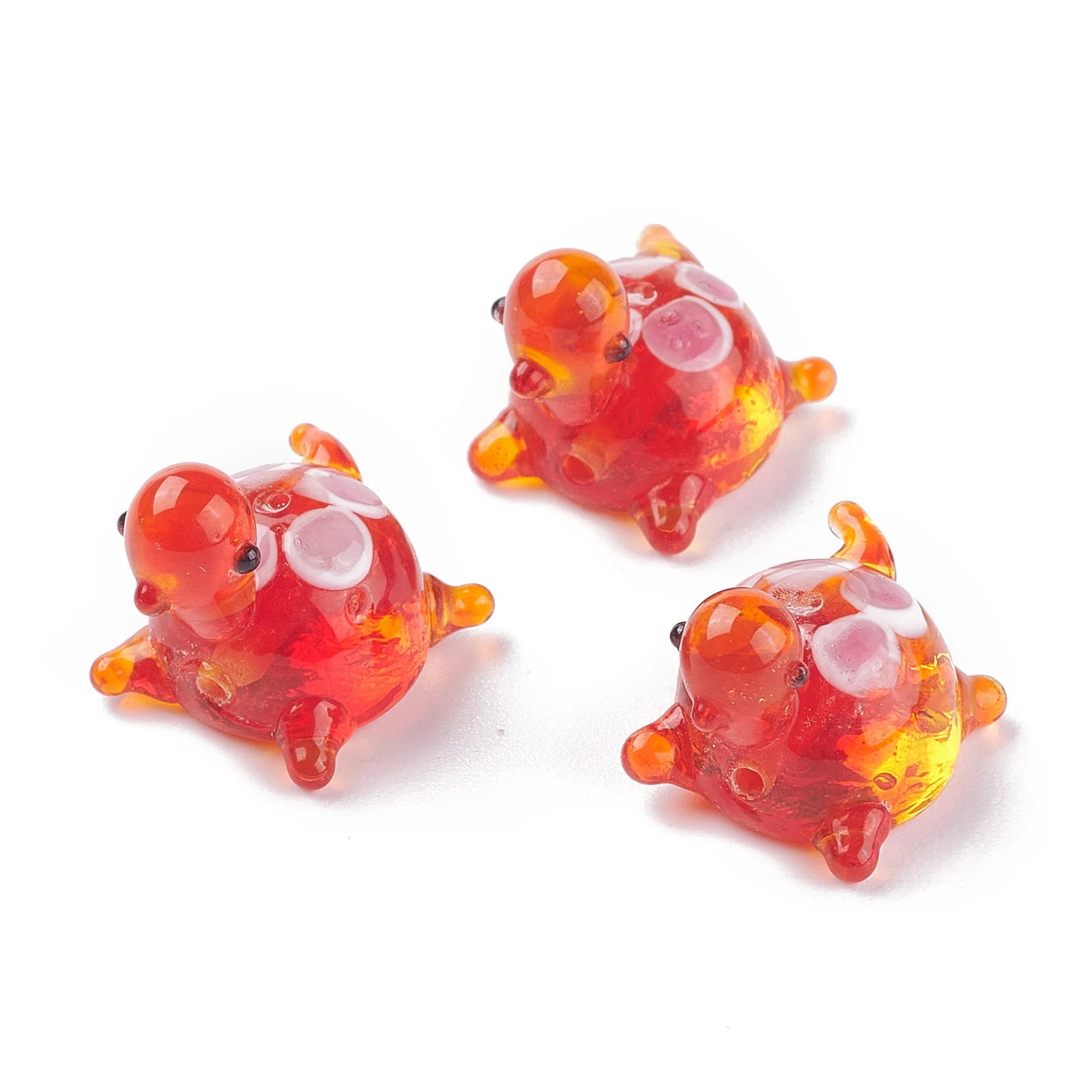 5Pcs Handmade Lampwork 3D Murano Turtle Beads Glass Animal Spacer Charms Pendant For Necklace Bracelet DIY Jewelry Making