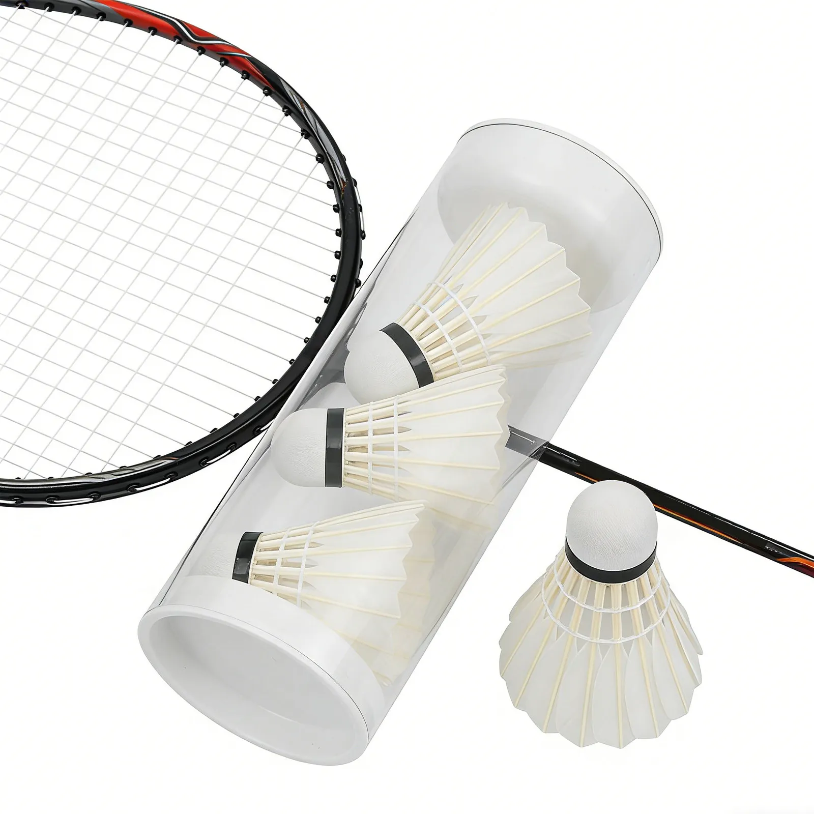

Transparent Shuttlecock Storage Tube Portable Badminton Organizer Cylinder with Lid for Gym Outdoor Travel Protection Against