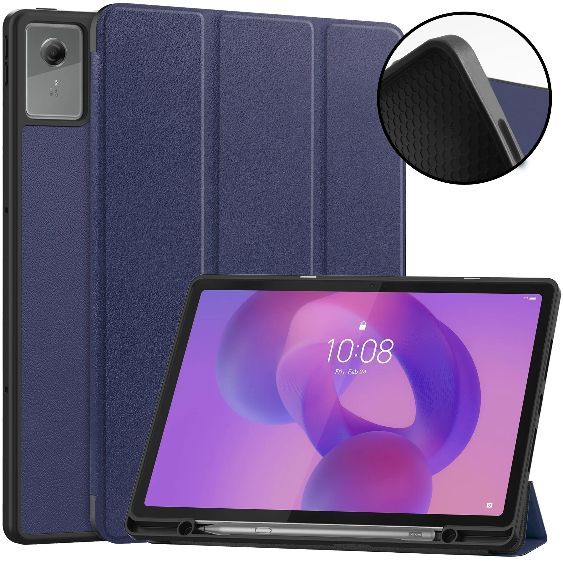 

For Lenovo Idea Tab Plus 12.1 2025 Case PU Leather Soft Back Cover For Lenovo Xiaoxin Pad 12.1 inch TB365FC With Pencil Holder