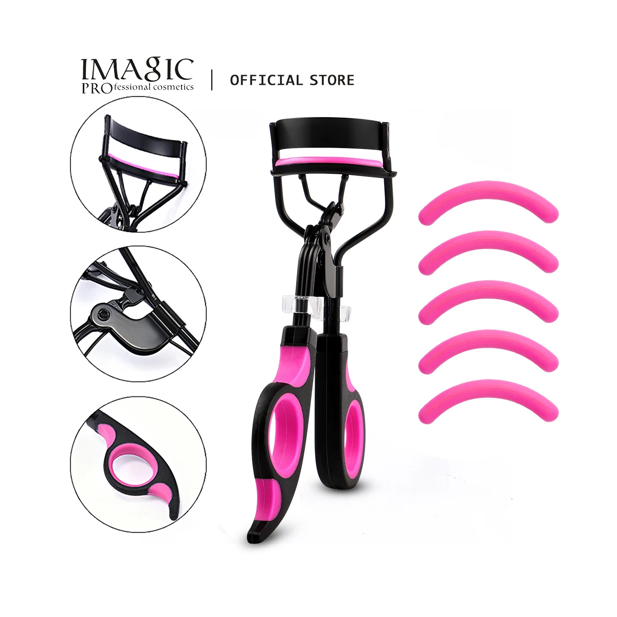 IMAGIC แบบพกพา Eyelash Curler เปลี่ยนแผ่นยางยืดหยุ่นสูง Pad ยาวนาน Curling ไม่เจ็บมาสคาร่าเครื่องมือ