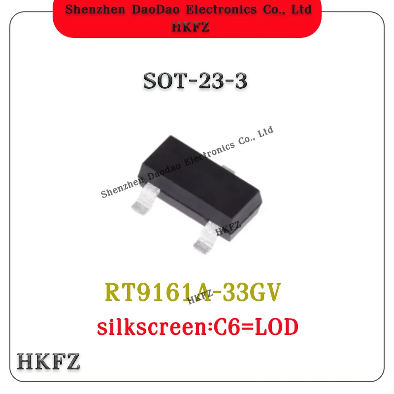 

100PCS RT9161A-33GV Screen Printing C6=LOD SOT-23 Linear Regulator Chip IC