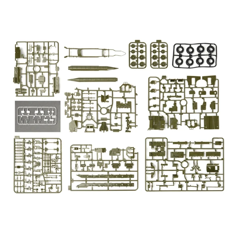 4D 1/72 Peluncur Soviet 9P117M1 dengan Roket R17 dari Kompleks Rudal 9K72 Elbrus Scud B Model Puzzle Perakitan Mainan Militer
