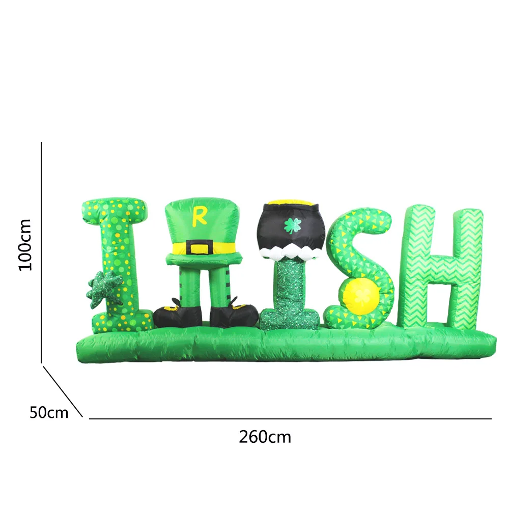 9 ft St. Patrick's Day Inflatable Outdoor Decorations Irish Day Signs Blow up Hat Decoration with Built in LED Lights Yard Lawn