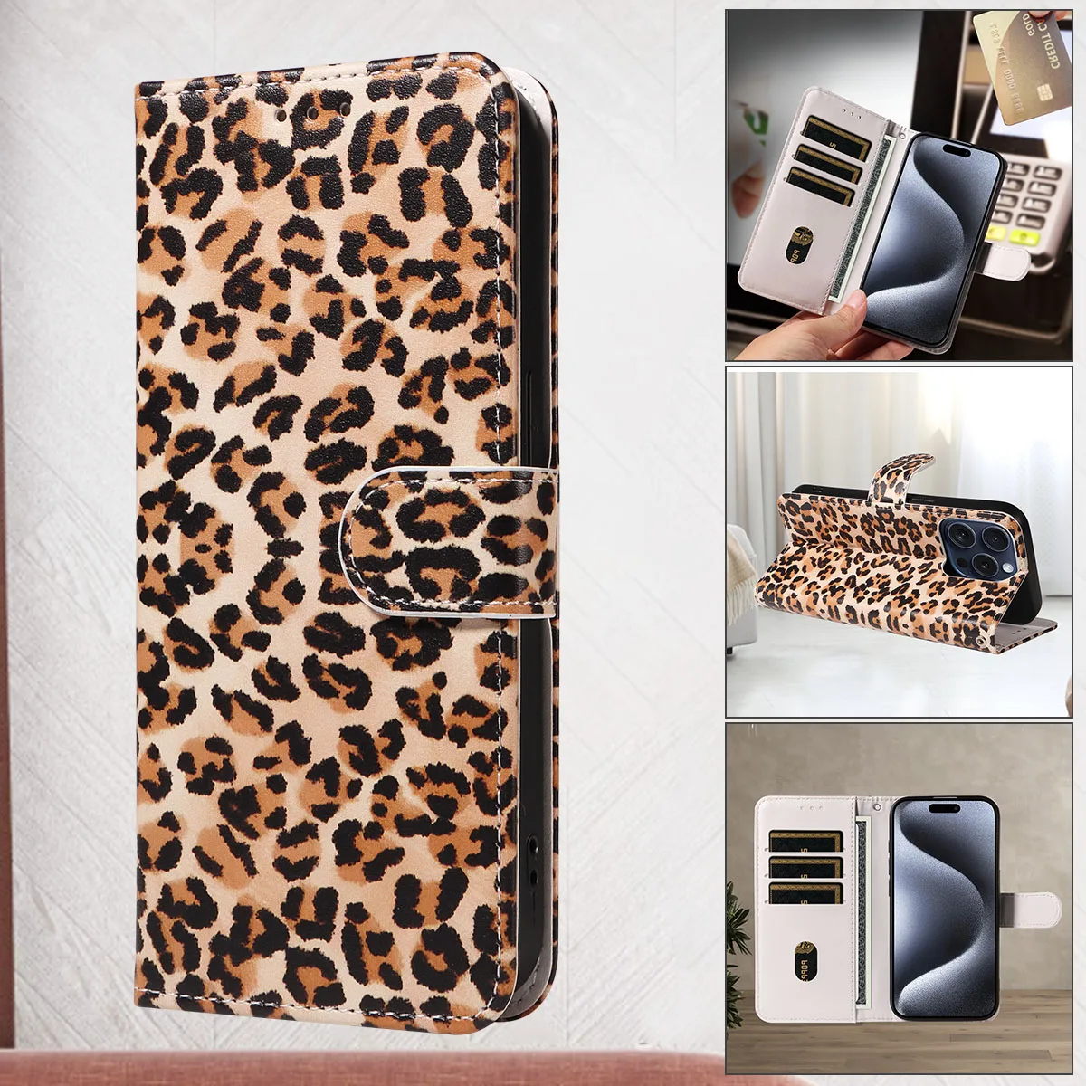 أنيق بو الجلود قضية الهاتف لسامسونج غالاكسي S25Ultra S24 S23 S22 S21 S20 S10 S9 S8 سلسلة الوجه مع فتحة للبطاقات غطاء المحفظة #1