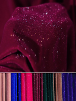 Glitter Velvet Starry Fabric,Soft and Smooth Woven Non-elastic for Sewing Dress DIY Handmade by Half Meter