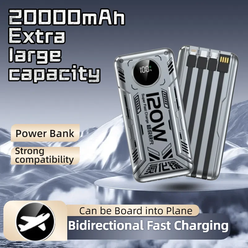 

Новый аккумулятор большой емкости 20000 мАч в стиле панк — сверхбыстрая зарядка 22,5 Вт, портативный внешний аккумулятор для iPhone и Xiaomi