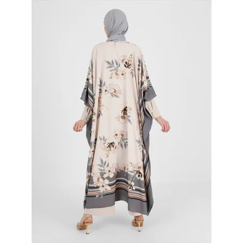 Refka Corak Bunga Ferace-beige Powder-Refka Wanita