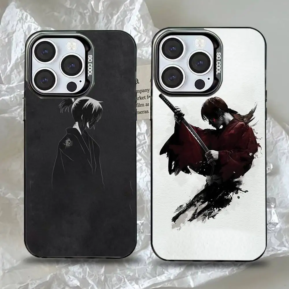 

R-Rurouni Kenshin Phone Case For iPhone 16,15,14,13,12,11,Pro,Max,Plus,Mini,XS,SE Anti Fall Black Matte Hard Bumper