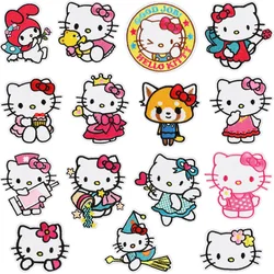 Hello Kitty Patch Kawaii  Anime Kuromi Melody Patches Embroidered Clothes for Children's Clothing DIY T-shirt Decoration