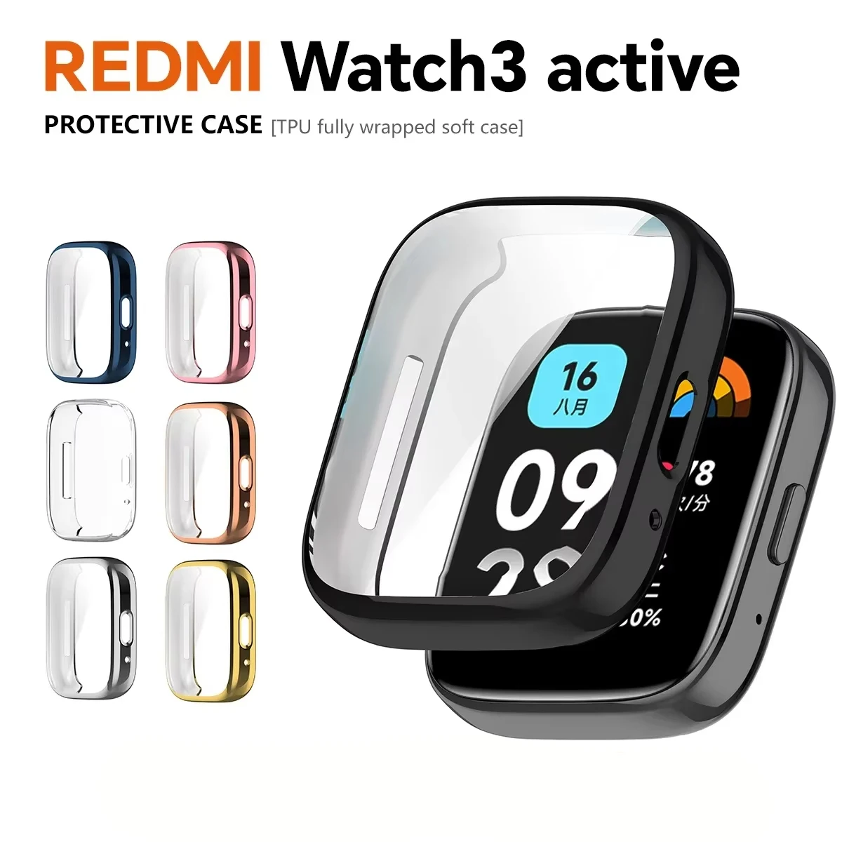 

Soft TPU Case For Redmi Watch 3 Active Full Screen Protector for Redmi Watch 3Active Protective Shell Bumper Cover