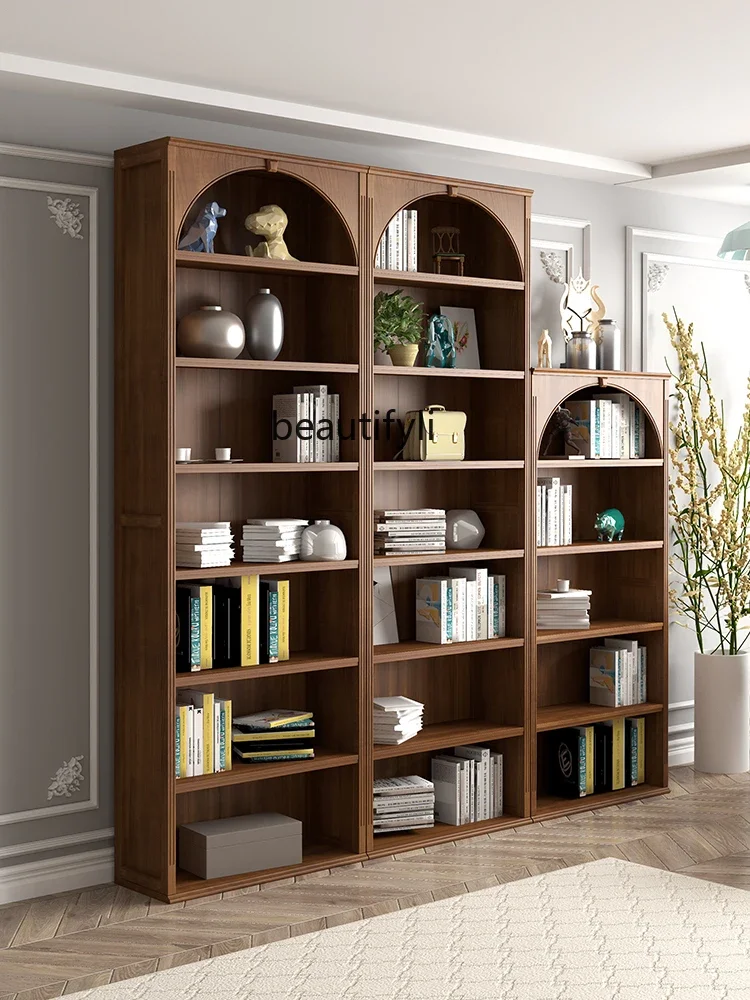 

Solid Wood Bookshelf and Storage Shelf Floor American Showcase Multi-Layer Locker Display Cabinet