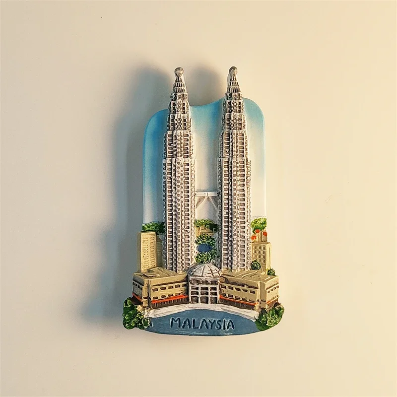 

Malaysia's Capital City of Kuala Lumpur Landmarks Petronas Twin Towers Travel Souvenirs Magnetic Fridge Stickers Collection Gift