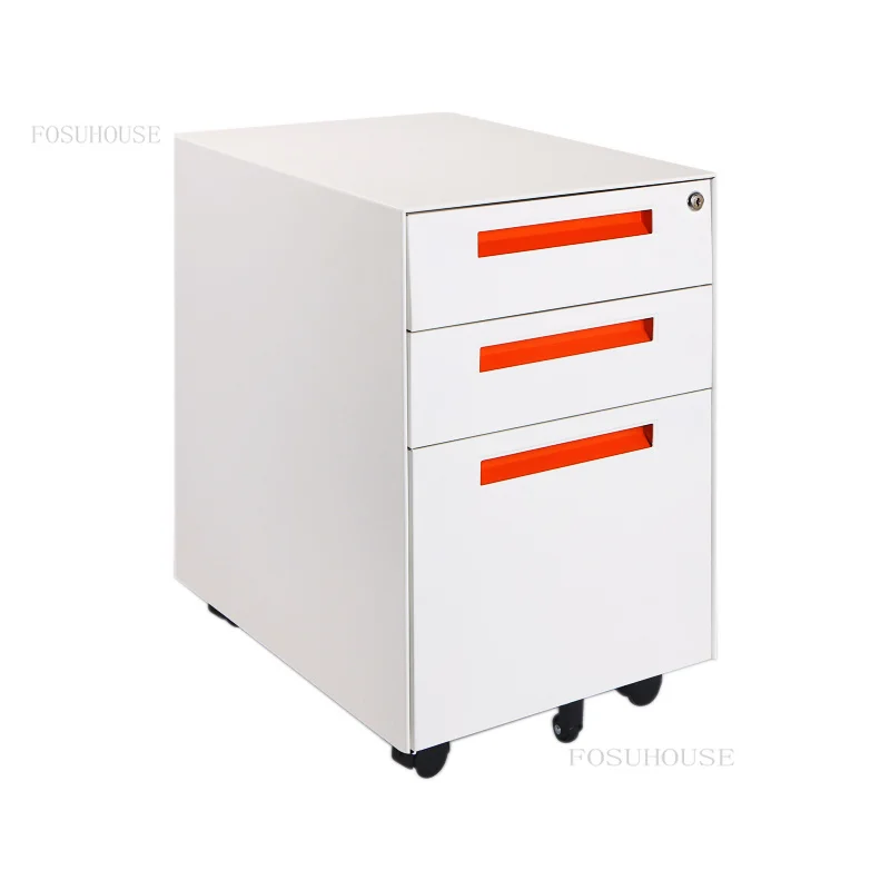 Metal Filing Cabinets for Office File Cabinets Simple Pulley Iron Cabinet with Lock 3 Drawers Storage Cabinets Office Furniture