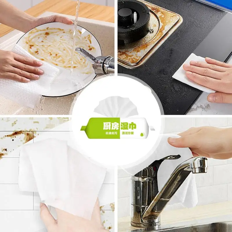 Bathroom Cleaning Wipes 60/80 Count Large Wet Wipes For All Surfaces Kitchen Cleaning Cloth Dishcloth Alternative For Cooktops