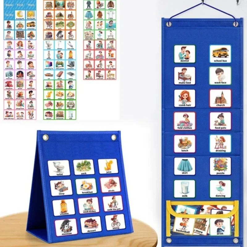 Kids 'Visual Schedule Roteador Diário Cartões, Home Chore Chart, Bons Hábitos Jogos de Treinamento para 3 a 6 Anos, Montessori, 96 Pcs, Novo