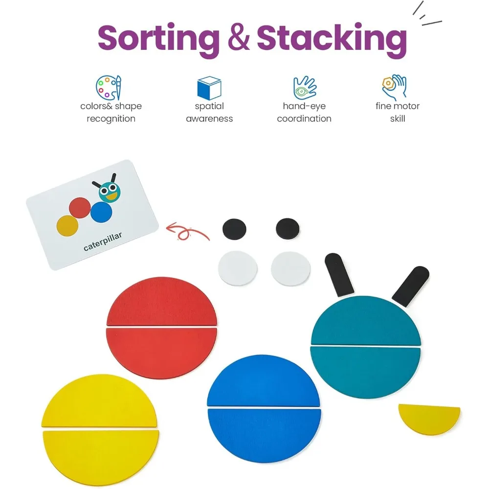 Giocattoli Montessori per lo sviluppo, Puzzle in legno con forme per bambini dai 3 anni in su, Giochi da tavolo, Giocattolo da viaggio, Regalo per bambini