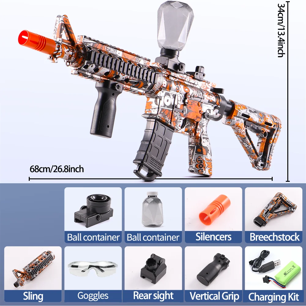 Vysokorychlostní M4A1 elektrický bál blaster - požitek pro děti a dospělé, dobíjecí - ideální  pro outdoorové hra parties（no voda bombs）