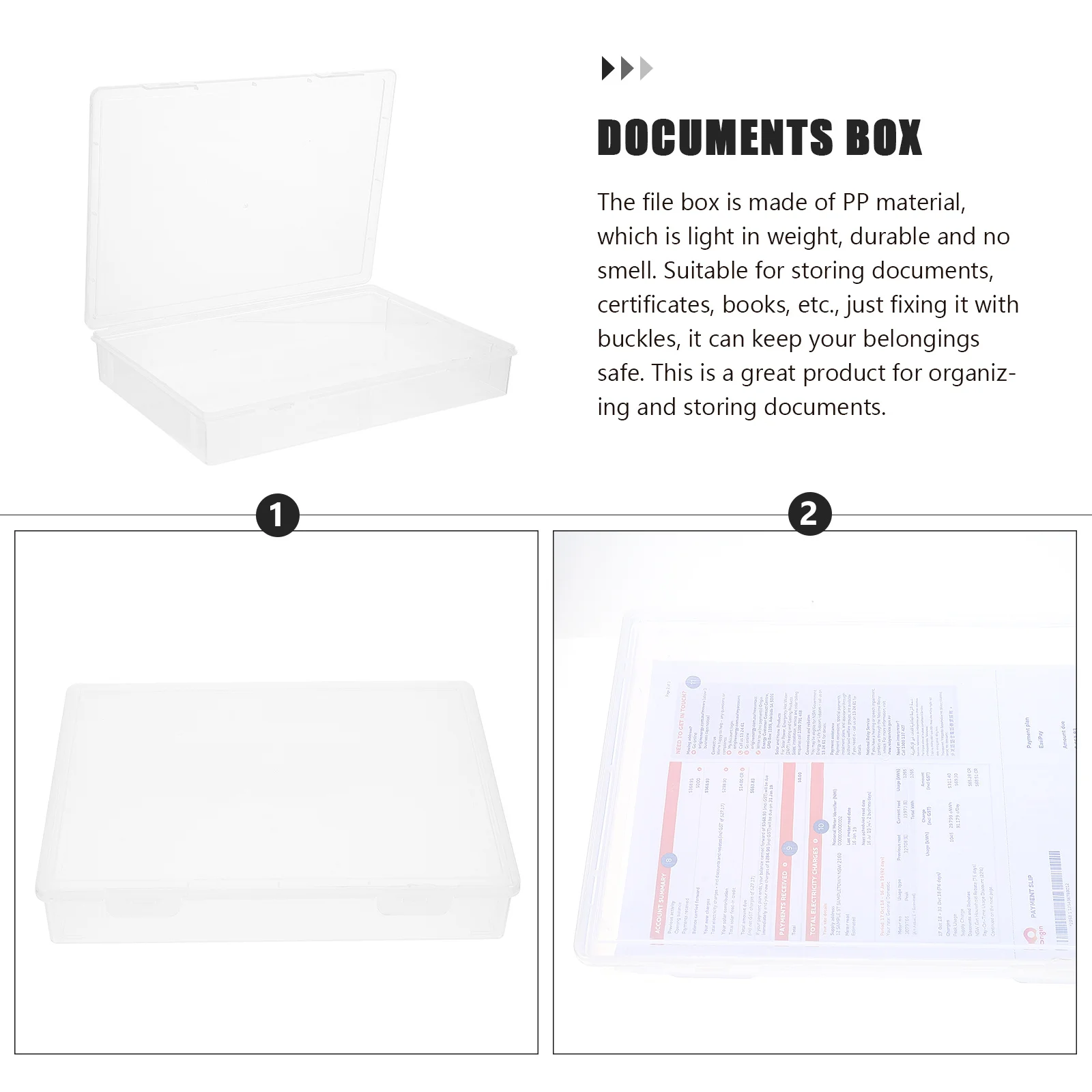 Scatola porta documenti Robusto organizer trasparente per file di carta da tavolo Organizzatore di certificati di grande capacità Archiviazione pratica