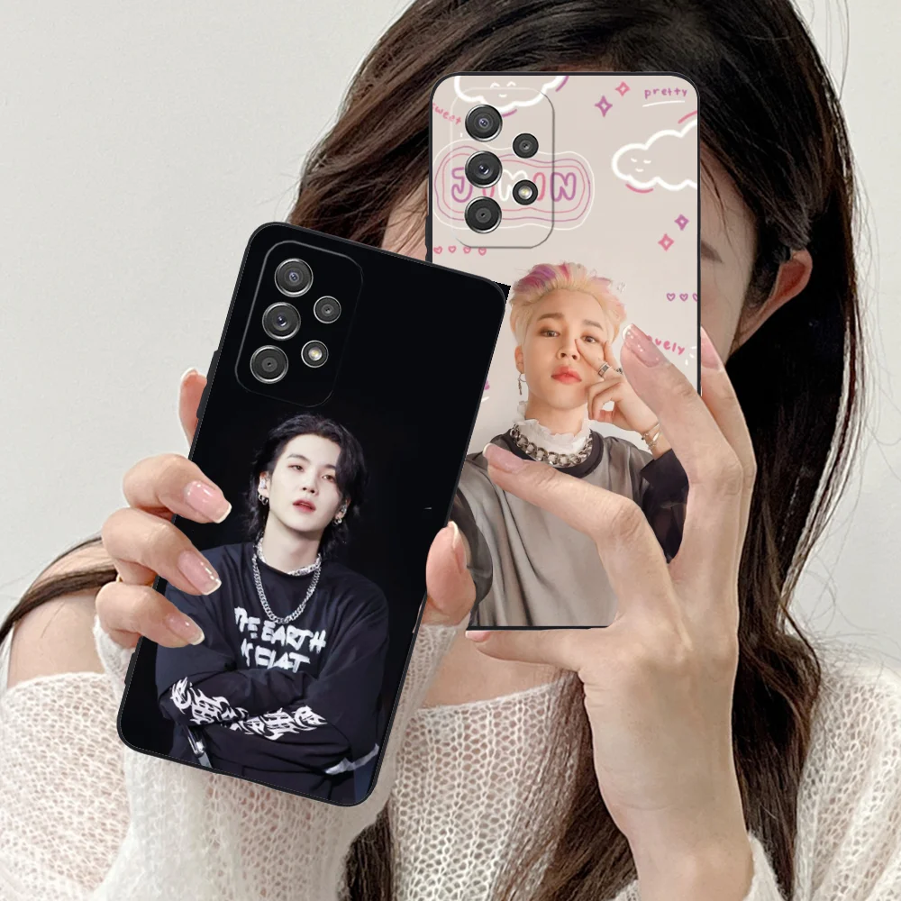 KPOP Jimin RM Phone Case for Samsung Galaxy A73 72 71 70 55 54 53 52 35 34 32 23 14 13 5G Black Cover Cellphones Smartphone