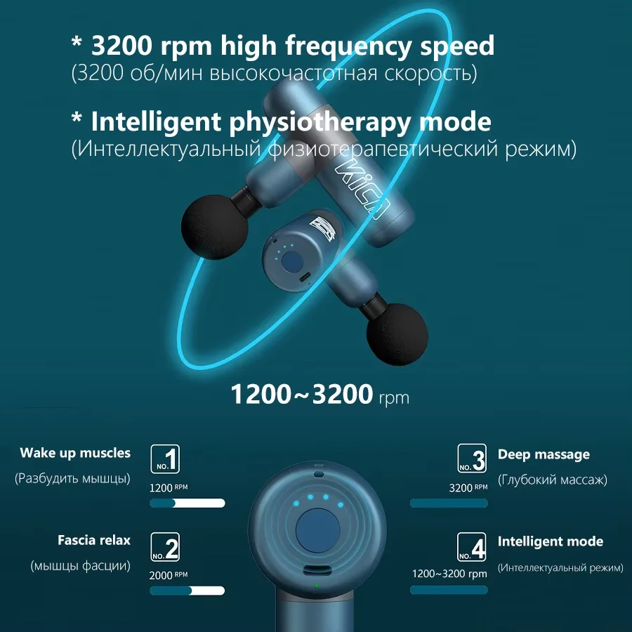 KICA-pistola de masaje inteligente portátil, Mini masajeador corporal eléctrico, pistola muscular de Fitness profesional para deporte,