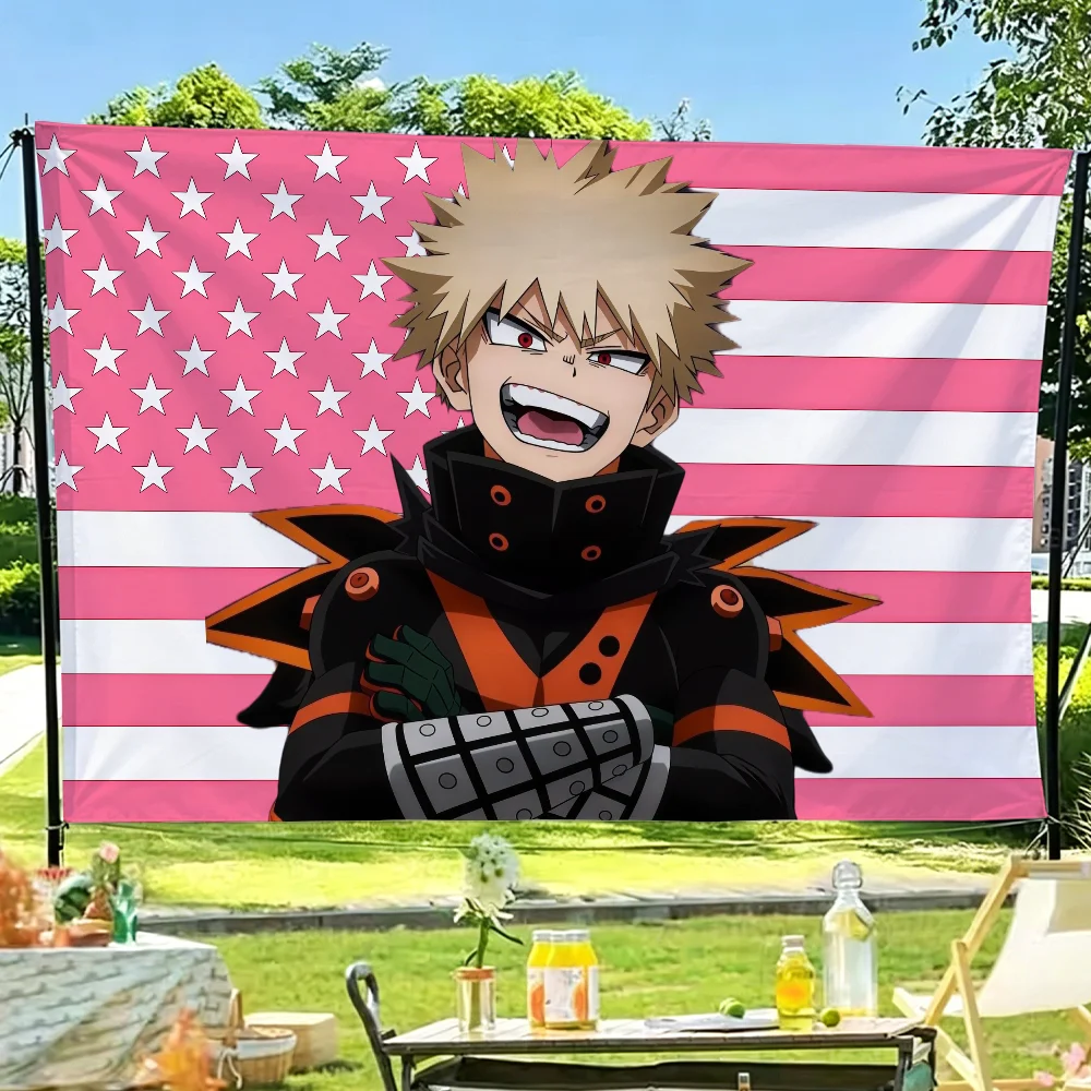 Anime My H-Hero A-Academias-S Flagge für Gartenparty, Wohnzimmer, Zuhause, Wanddekoration, Banner, Schlafzimmer, Outdoor-Wandteppich – Detail 4
