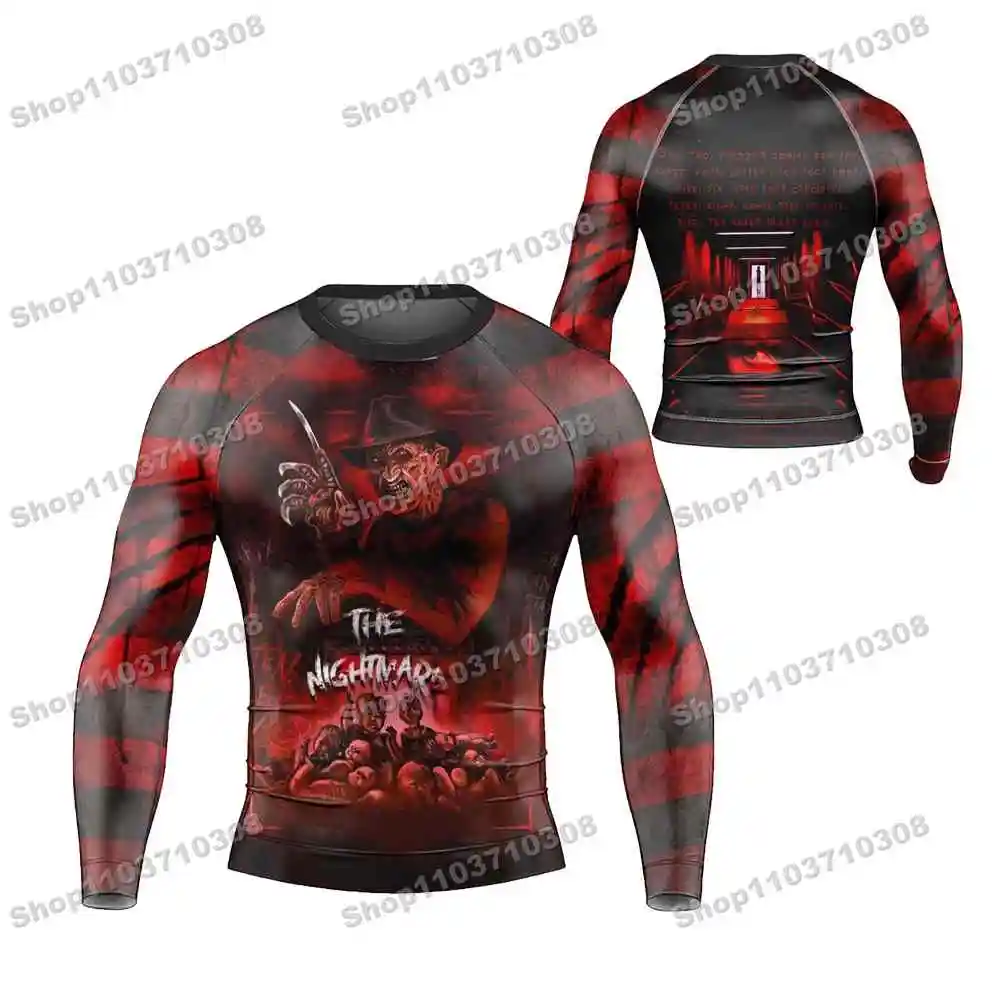 m33th Various mythical heroes Long Sleeve Jersey Beach Shirts Swimwear Diving Gym Shorts MMA BJJ Men Jiu Jitsu Fitness Sets