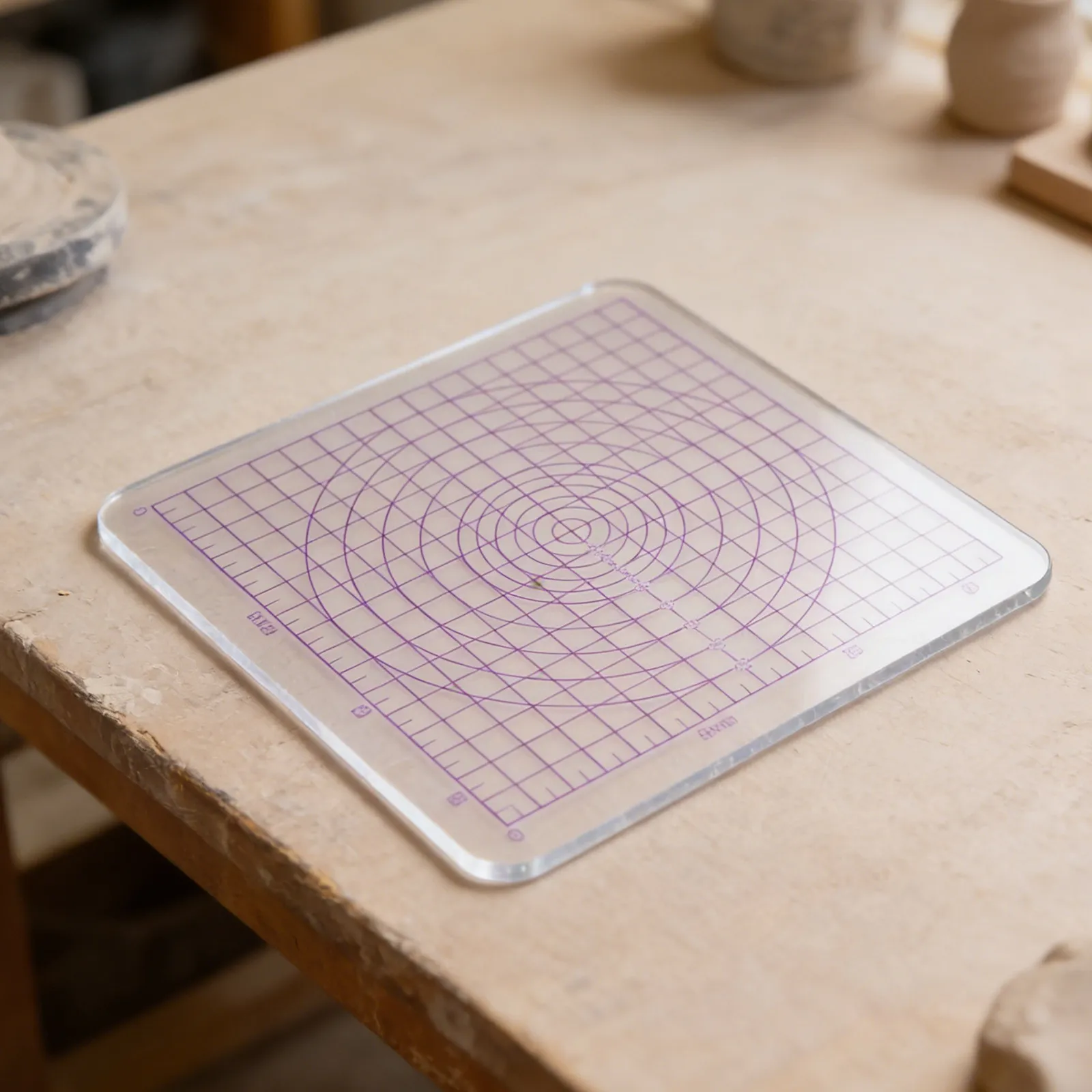 2Pcs Transparent Acrylic Clay Backing Board Non Stick Press Plate Polymer Clay Jewelry Crafting Sculpting Tool Mat