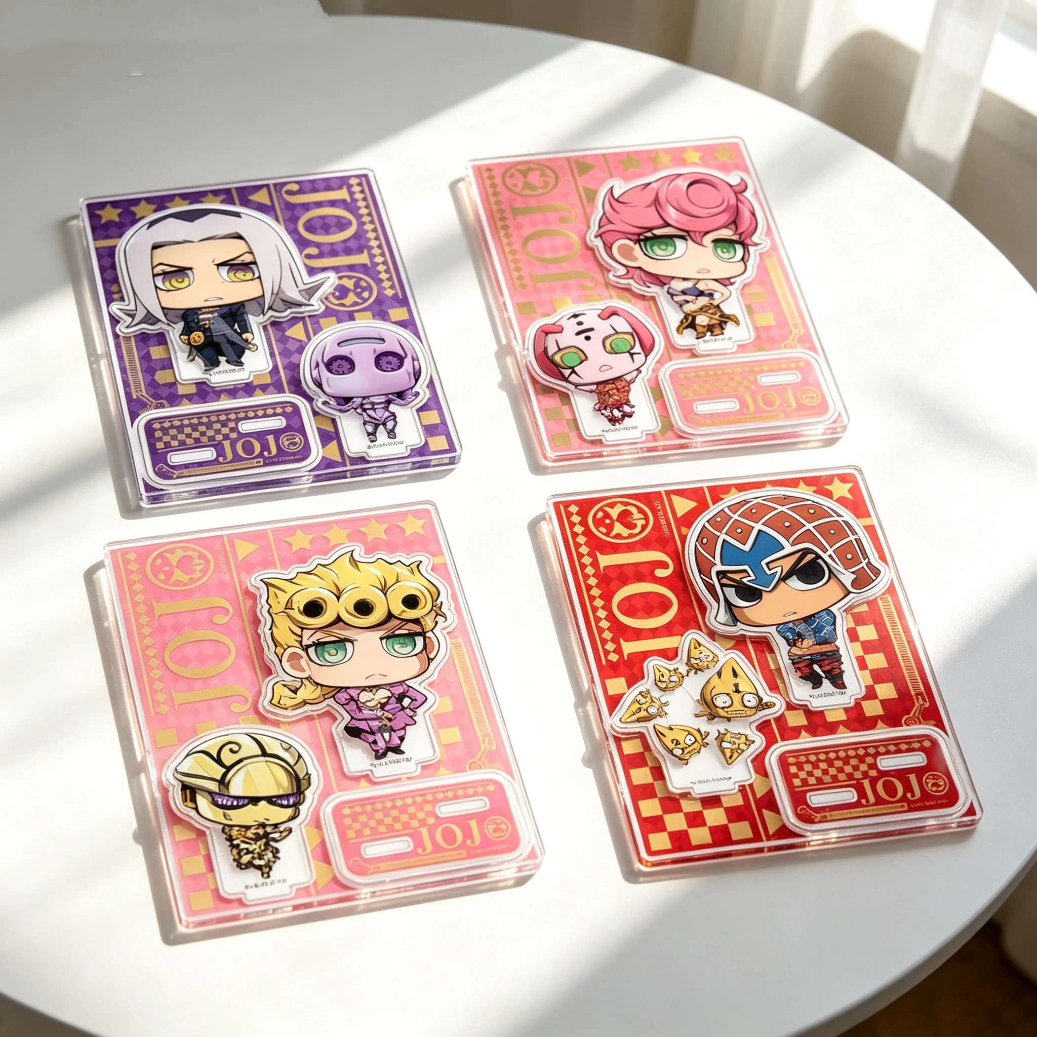 Anime JoJo's Bizarre Adventure: Golden Wind Giorno Giovanna Q-Style Acrylic Stand Model Plate Keychains Desk Decor