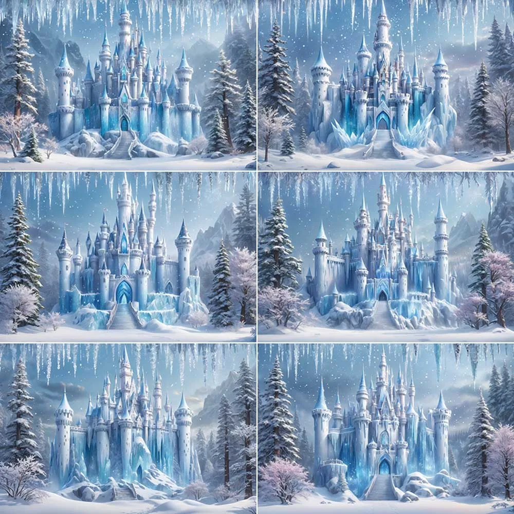 

MOON.QG Frozen Birthday Photozone Background Christmas Party Decoration Photocall Backdrop Winter Photography Photoshoot Props