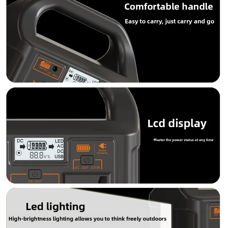 200W 휴대용 야외 에너지 저장 장치 153.6Wh 220V/110V 캠핑 및 야외 비상용 소형 파워뱅크
