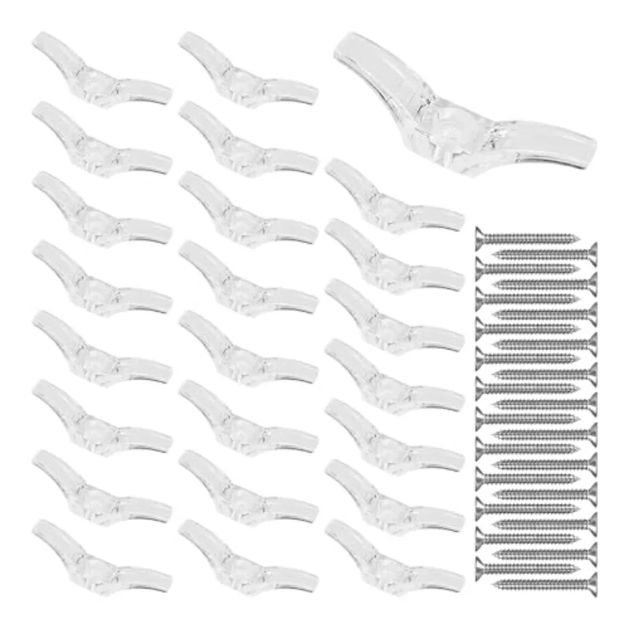 

Blind Cord Cleats Clear Plastic Safety Cord Winders with Screws Transparent Window Drapery Rope Cleats for Home Office Blinds C