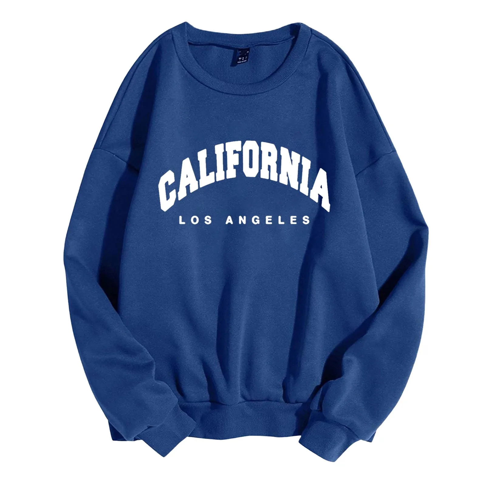 

Womens Hoodies Long Sleeve Graphic California Letters Print Crew Neck Sweatshirts Pullover Hip Hop Streetwear Crewneck Female