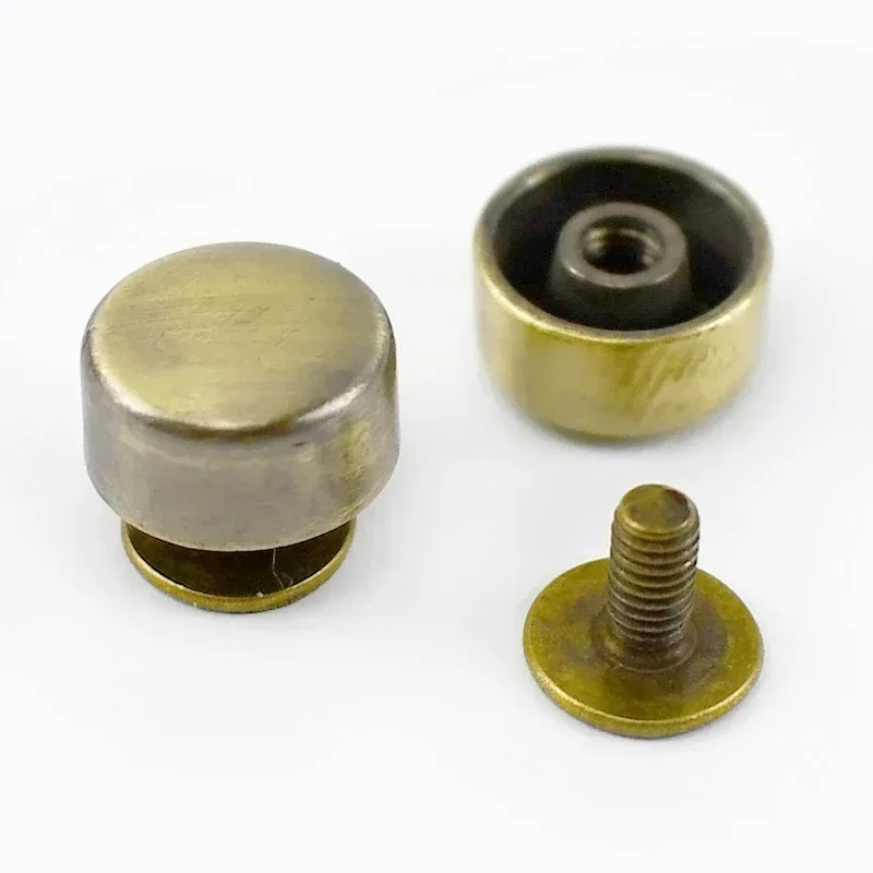 10/20/50 Stück Meetee 10 mm flache Schraube, Taschenzubehör für Hanbag-Bodenstecker, Schrauben, Nieten, DIY-Näh-Hardware, Fuß-Nagelschnallen