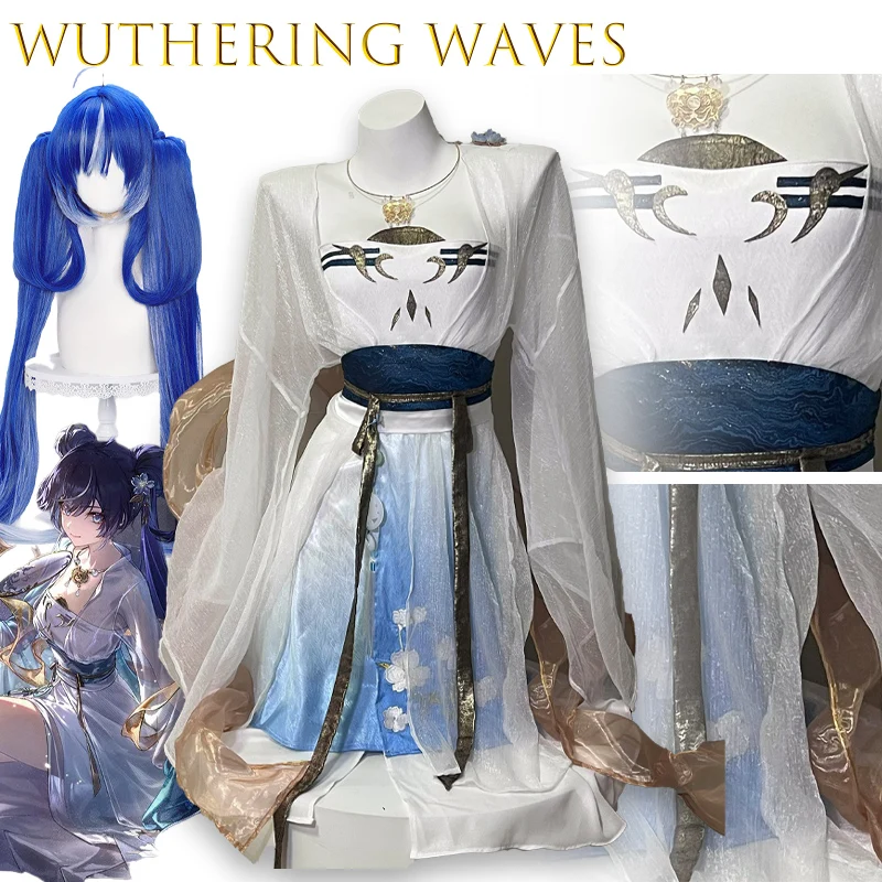 

‌‌‌BWuthering Waves IUNO Moon Collaboration Cosplay Costume Anime MidAutumn Festival Wig Party Uniform Hallowen Play Role Clothe