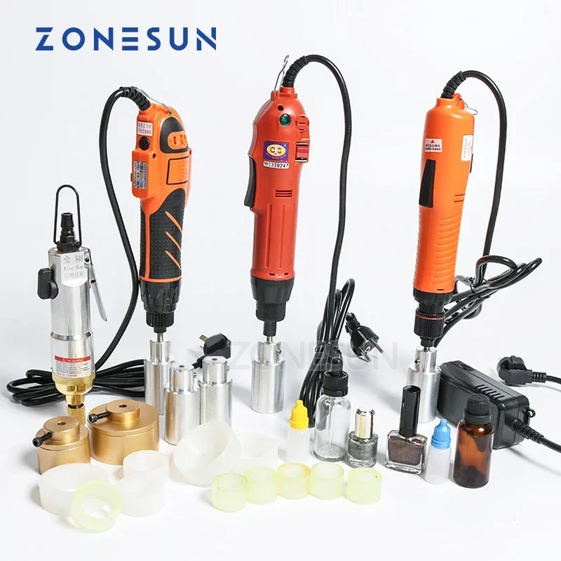 ZONESUN-Máquina tampadora de garrafas elétrica, portátil, manual, com anel de segurança, garrafa de plástico, capper manual, ferramenta tampando