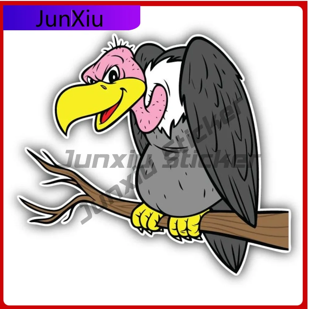 Funny Vulture On Tree Branch Car Vinyl Sticker Bumper Car Bicycle Skateboard Decal Scratch-proof Decorative Decals Front Bumpers