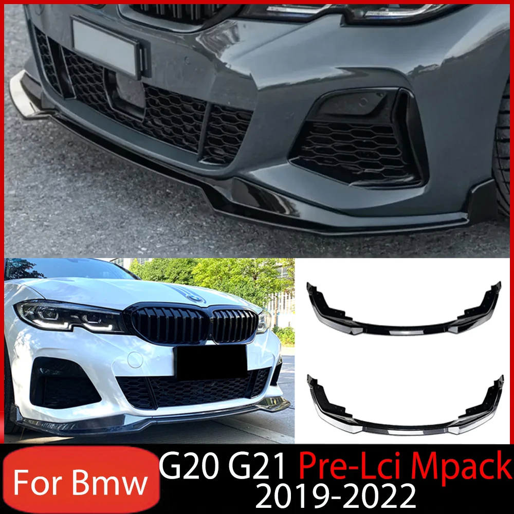 

For Bmw G20 G21 320i 320d 330i M340i M340d 2019-2022 Pre-Lci Mpack Car Front Bumper Lower Splitter Lip Spoiler Diffuser Body Kit