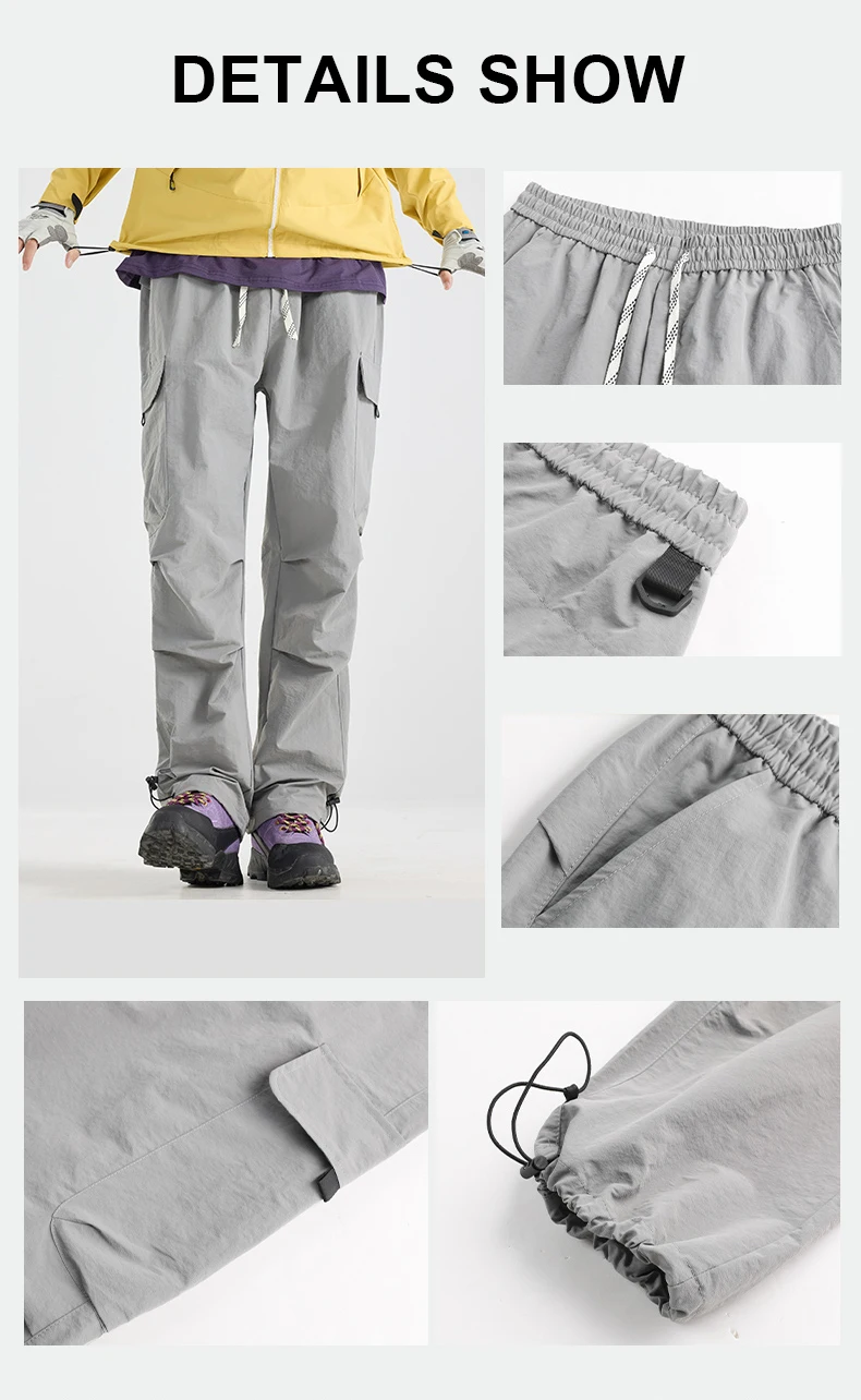 CHRLCK Wasserabweisende Wanderhose für Herren, kratzfest, modische Cargohose, atmungsaktive Hose, Angel- und Campinghose – Detail 7